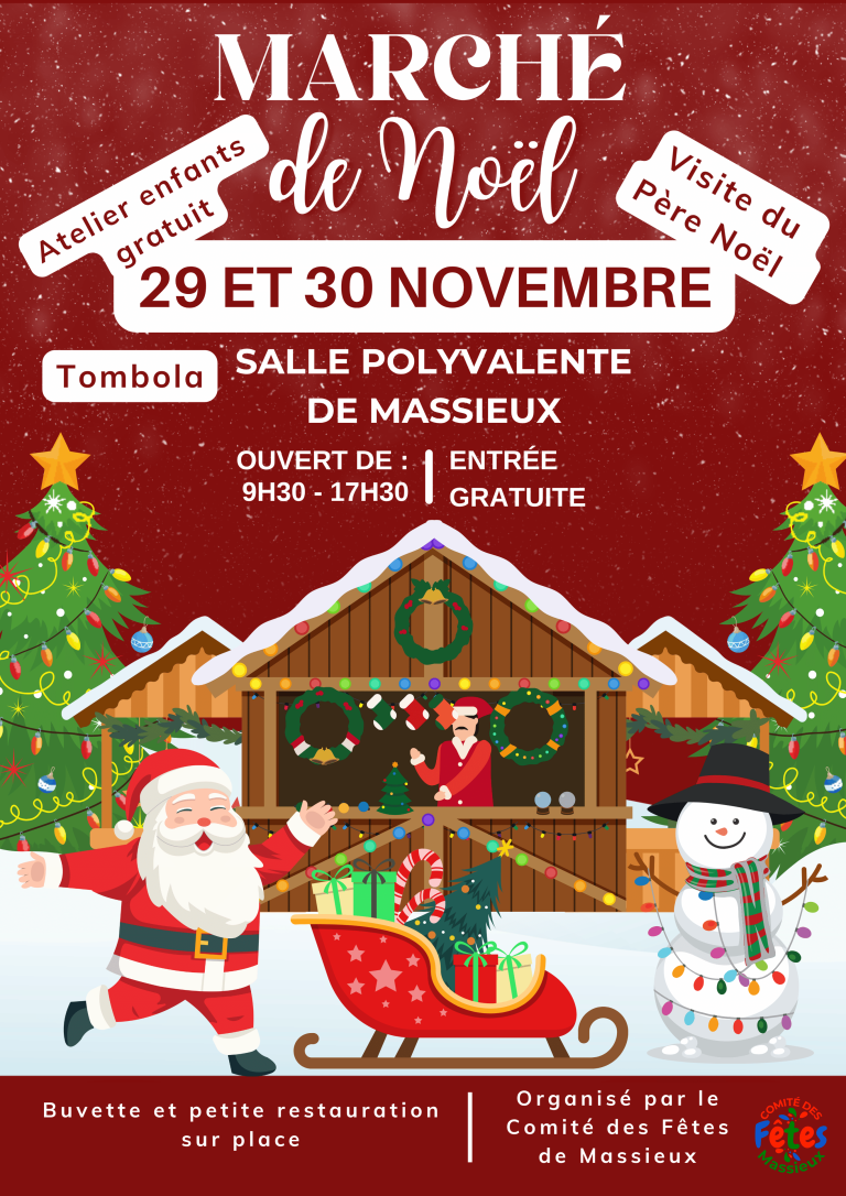 Exposants présents au marché de Noël du 29 et 30 Novembre 2025